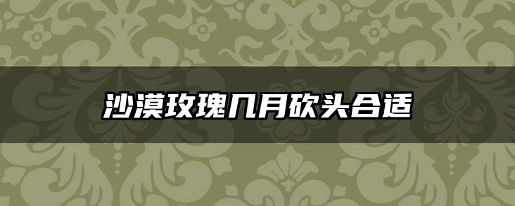 沙漠玫瑰几月砍头合适