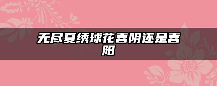 无尽夏绣球花喜阴还是喜阳