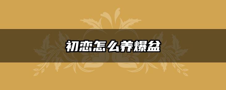 初恋怎么养爆盆