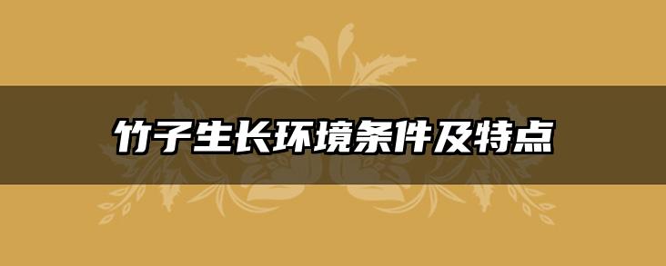 竹子生长环境条件及特点