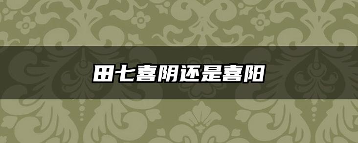 田七喜阴还是喜阳