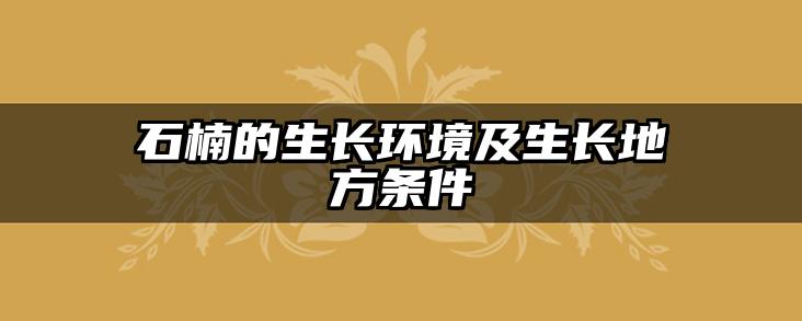 石楠的生长环境及生长地方条件