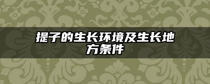 提子的生长环境及生长地方条件