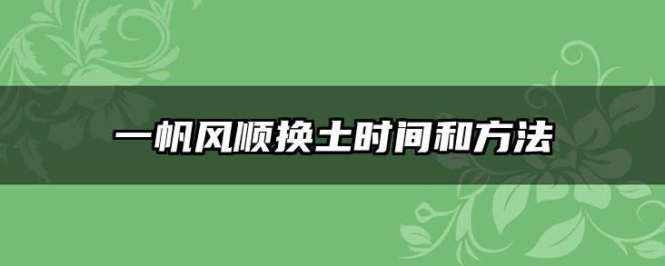 一帆风顺换土时间和方法