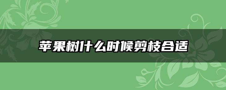 苹果树什么时候剪枝合适