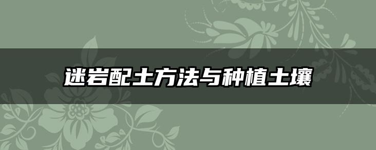 迷岩配土方法与种植土壤