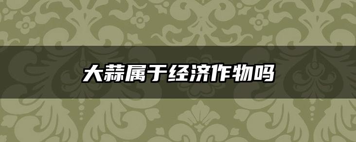大蒜属于经济作物吗