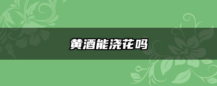 黄酒能浇花吗