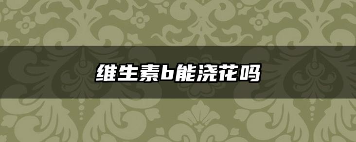 维生素b能浇花吗