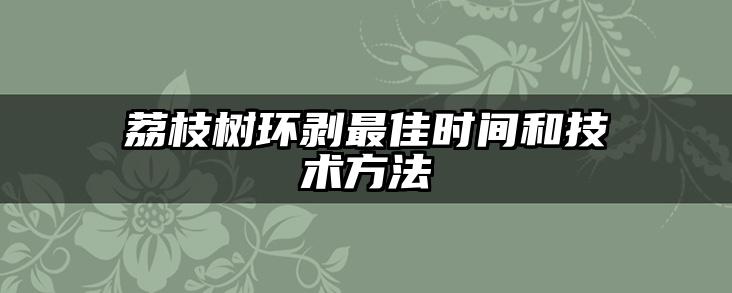 荔枝树环剥最佳时间和技术方法