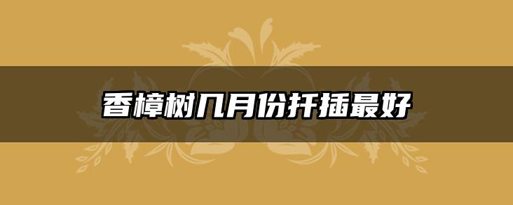 香樟树几月份扦插最好