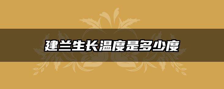 建兰生长温度是多少度