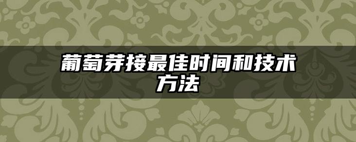 葡萄芽接最佳时间和技术方法