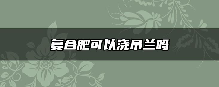 复合肥可以浇吊兰吗