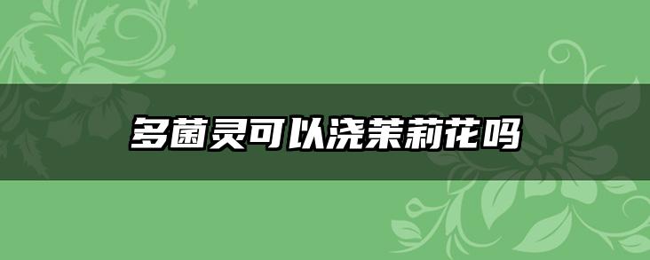多菌灵可以浇茉莉花吗