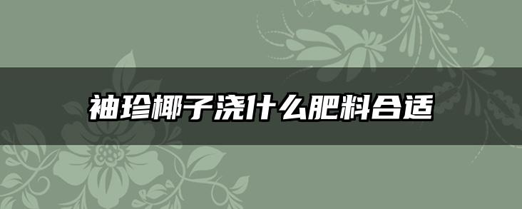 袖珍椰子浇什么肥料合适