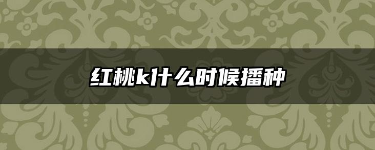 红桃k什么时候播种