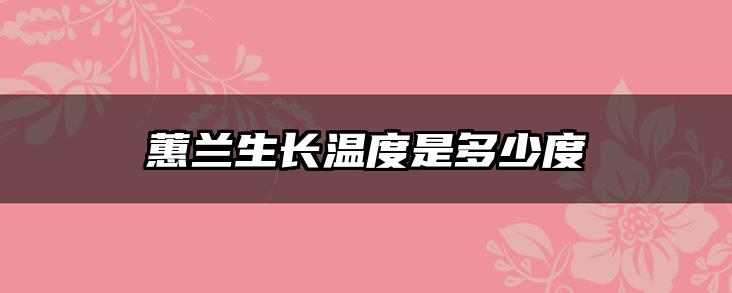 蕙兰生长温度是多少度