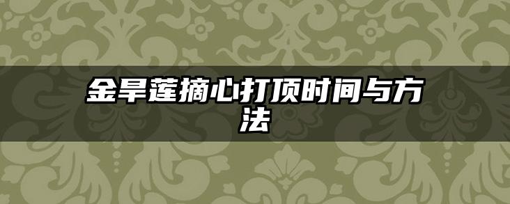 金旱莲摘心打顶时间与方法