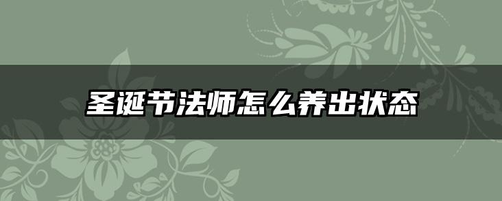圣诞节法师怎么养出状态