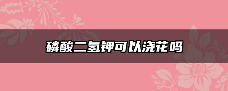 磷酸二氢钾可以浇花吗