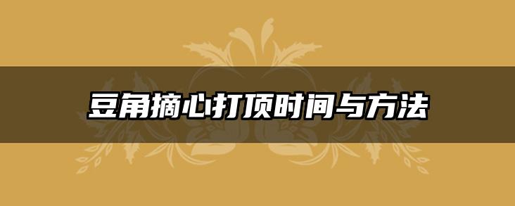 豆角摘心打顶时间与方法
