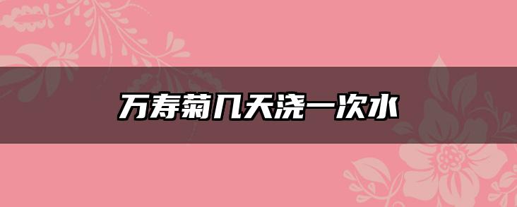 万寿菊几天浇一次水