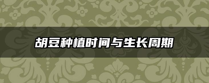 胡豆种植时间与生长周期