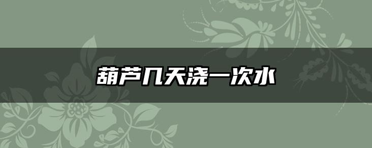 葫芦几天浇一次水