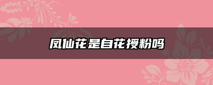 凤仙花是自花授粉吗