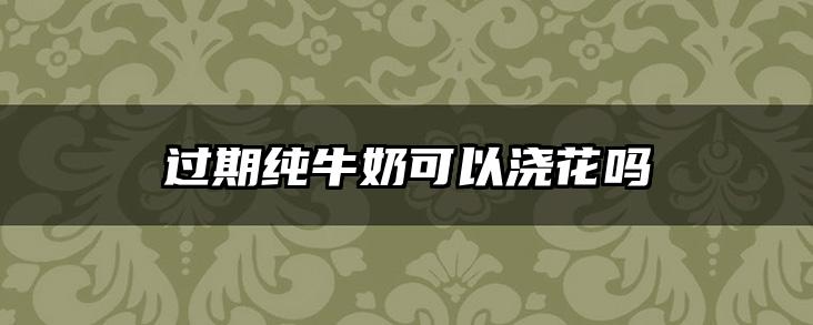 过期纯牛奶可以浇花吗