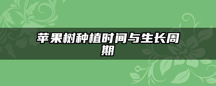 苹果树种植时间与生长周期