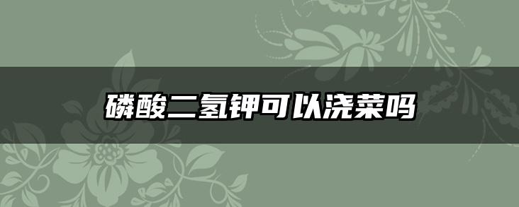 磷酸二氢钾可以浇菜吗