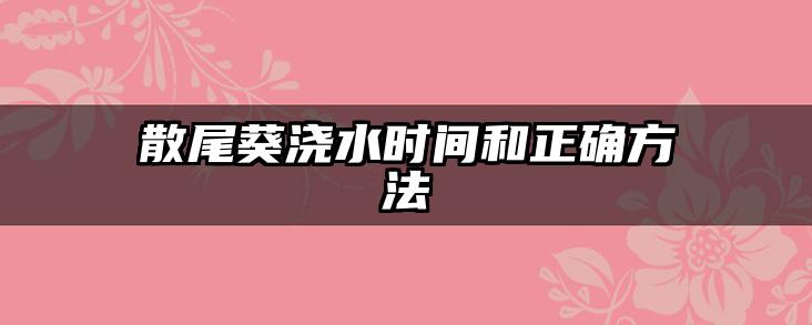 散尾葵浇水时间和正确方法
