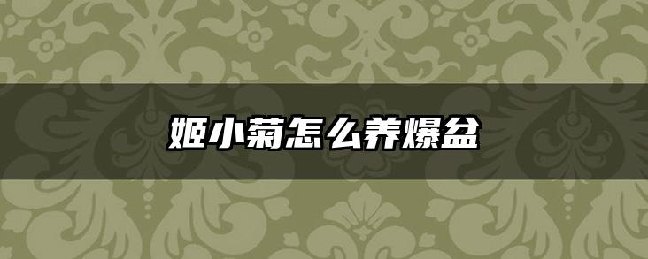 姬小菊怎么养爆盆