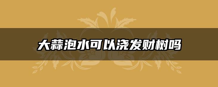 大蒜泡水可以浇发财树吗