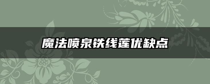 魔法喷泉铁线莲优缺点