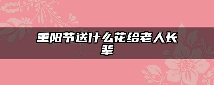 重阳节送什么花给老人长辈