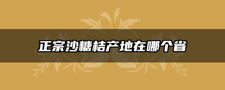 正宗沙糖桔产地在哪个省
