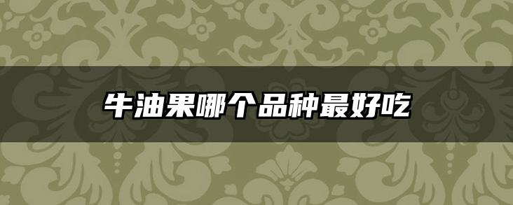 牛油果哪个品种最好吃