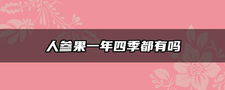 人参果一年四季都有吗
