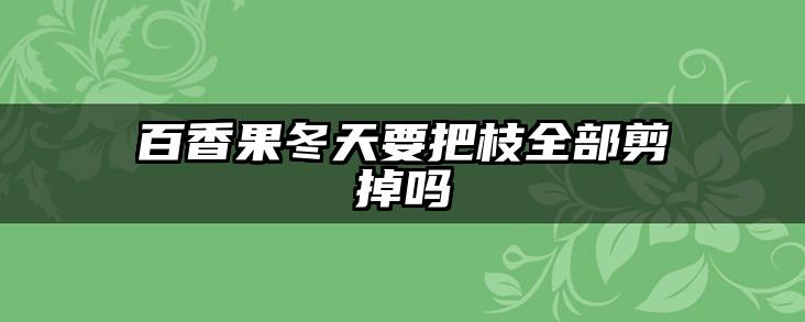 百香果冬天要把枝全部剪掉吗