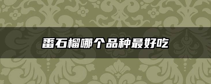 番石榴哪个品种最好吃