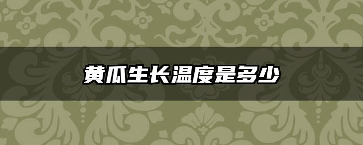 黄瓜生长温度是多少