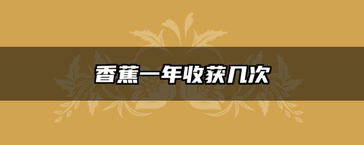 香蕉一年收获几次