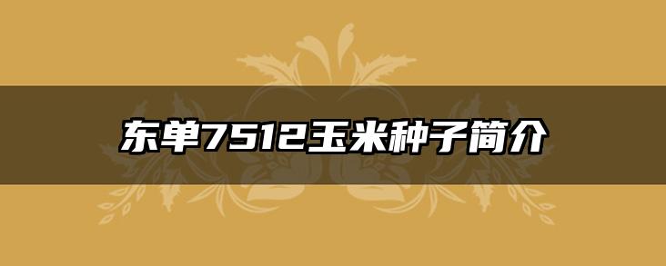 东单7512玉米种子简介