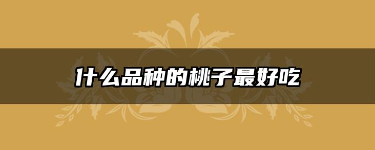 什么品种的桃子最好吃