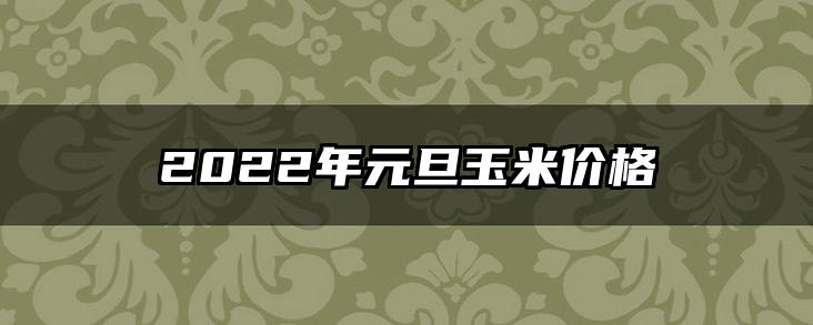 2022年元旦玉米价格