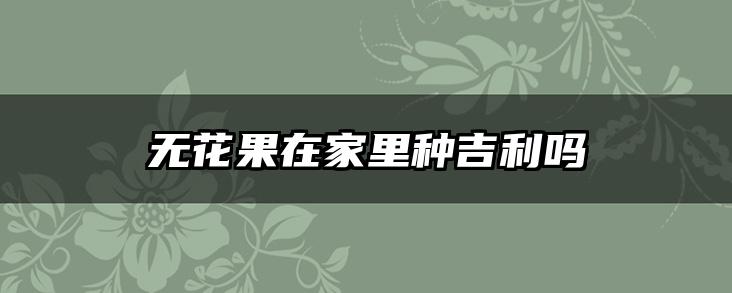 无花果在家里种吉利吗