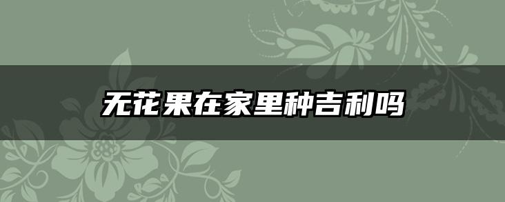 无花果在家里种吉利吗